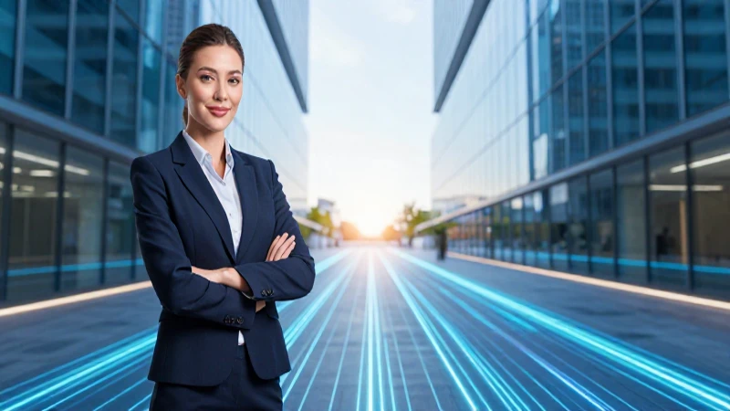 Éxito corporativo ambicioso en entorno moderno