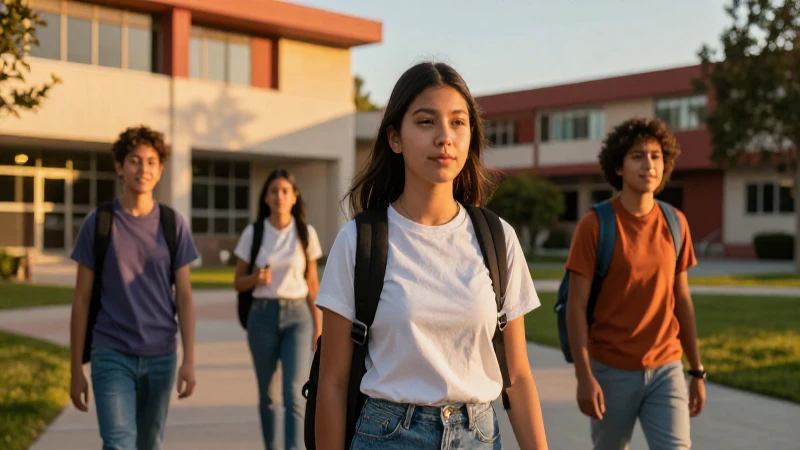 Estudiantes mexicanos en campus vibrante