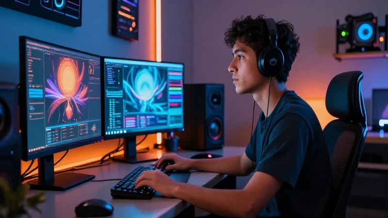 Joven artista digital crea arte futurista