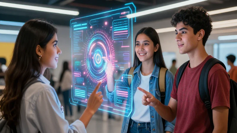 Estudiantes mexicanos interactúan con tecnología holográfica digital