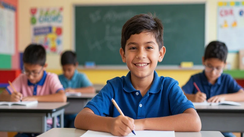 Cómo puedo recuperar una boleta de calificaciones de primaria 66 Estudiante mexicano feliz en aula moderna