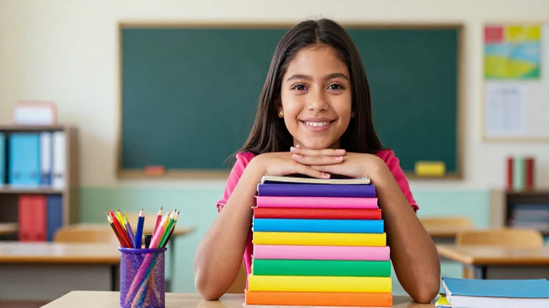 Estudiante mexicano vibrante con útiles coloridos
