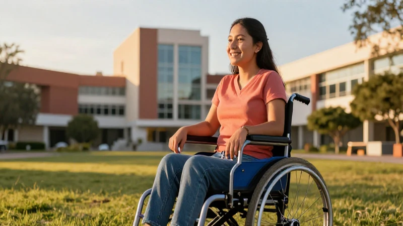 Joven con discapacidad persigue el progreso universitario