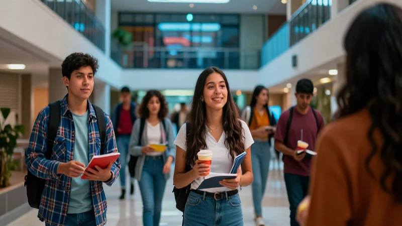 Estudiante mexicano moderno en campus universitario