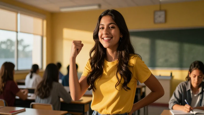 Retrato dinámico de estudiante mexicano exitoso