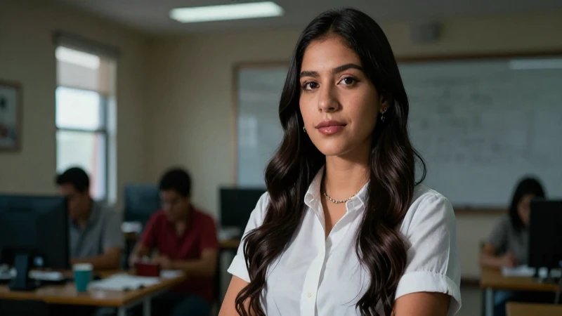 Estudiante mexicana inspiradora en entorno educativo