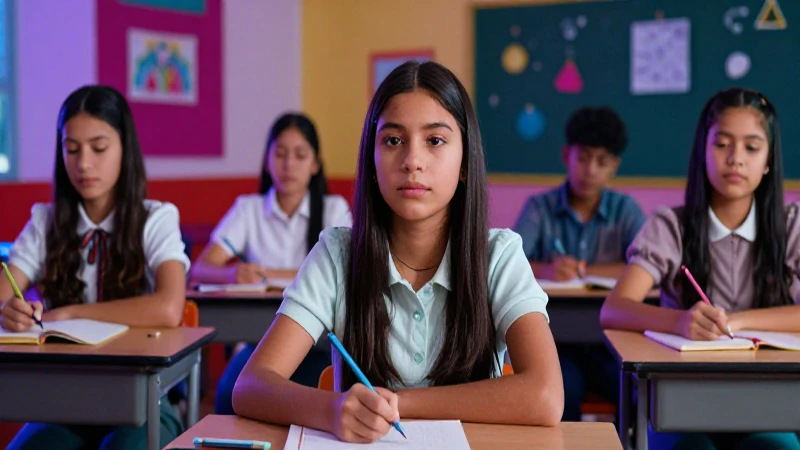 Estudiante mexicano moderno en un ambiente vibrante