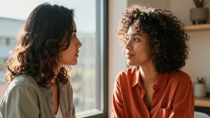 Pareja diversa y atractiva en íntima conversación emocional