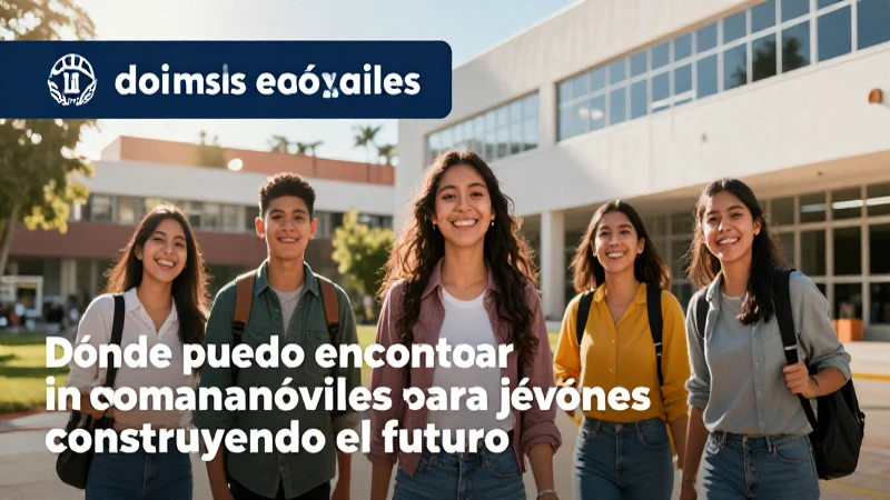 Ilustración de estudiantes mexicanos en campus moderno