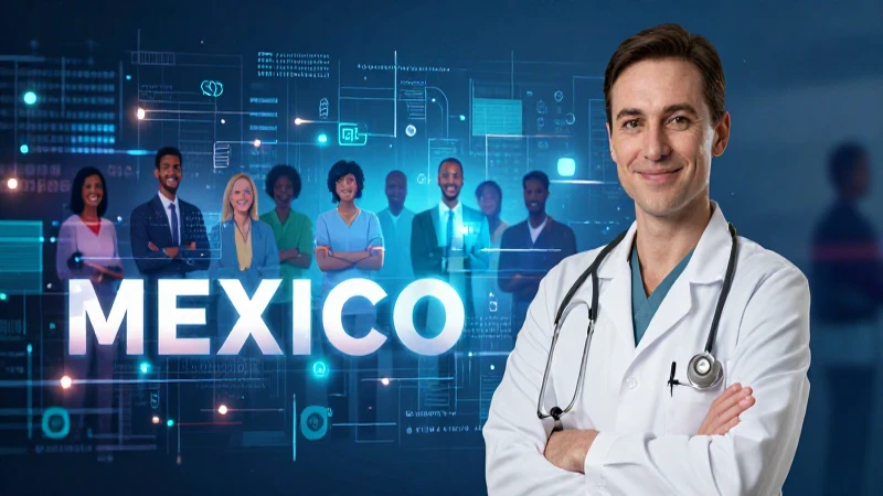 Profesional mexicano de la salud con datos digitales