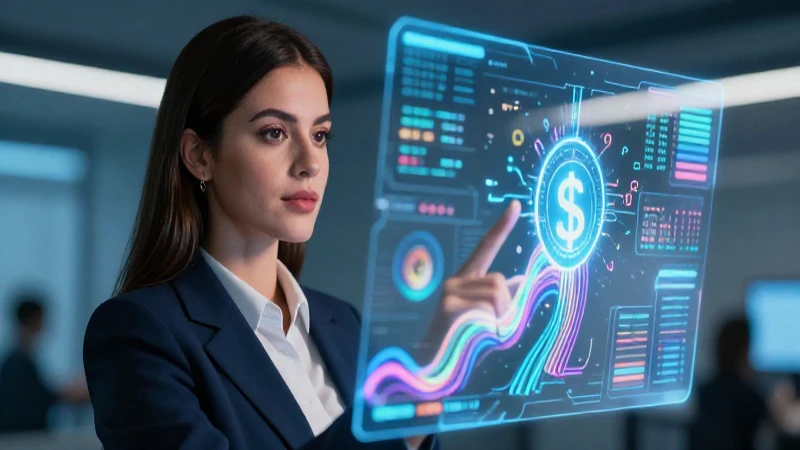 Mujer mexicana usa tecnología financiera holográfica