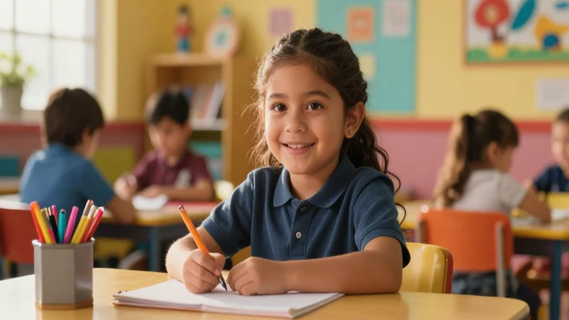 Niño mexicano en escuela vibrante