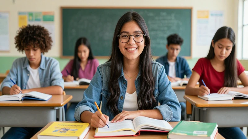 Joven mexicana exitosa y brillante en clase