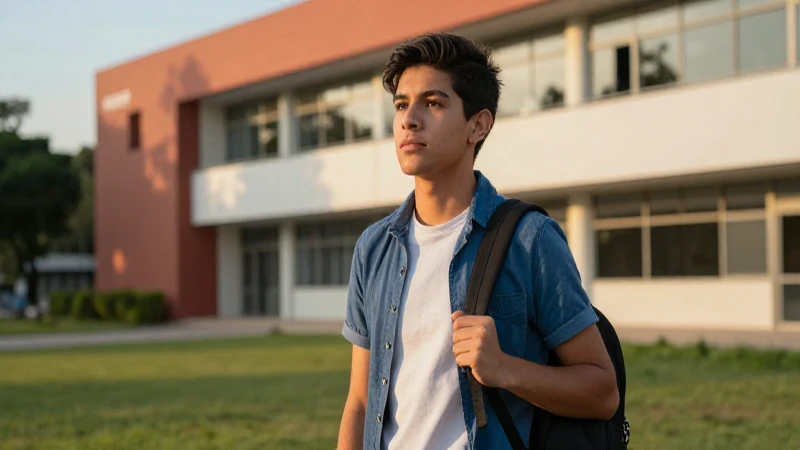 Retrato cinematográfico de estudiante mexicano