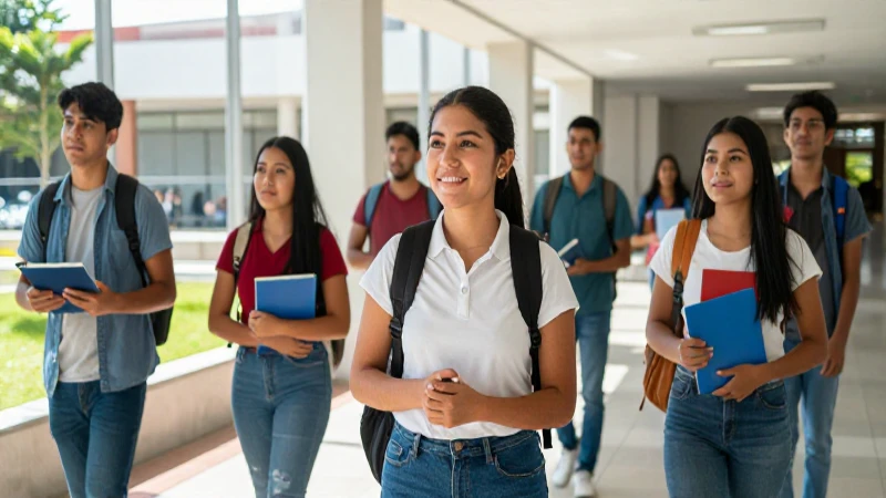 Estudiantes mexicanos simbolizan progreso en su campus