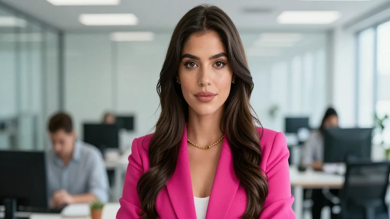 Mujer joven mexicana en oficina moderna