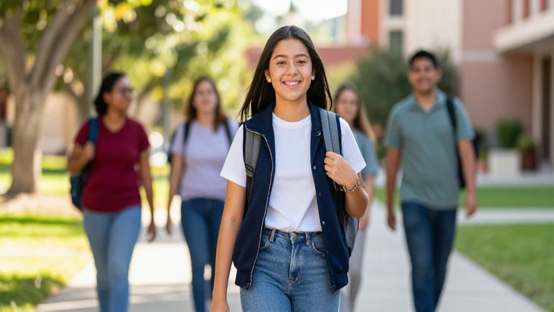 Estudiante mexicano diverso y alegre en campus universitario