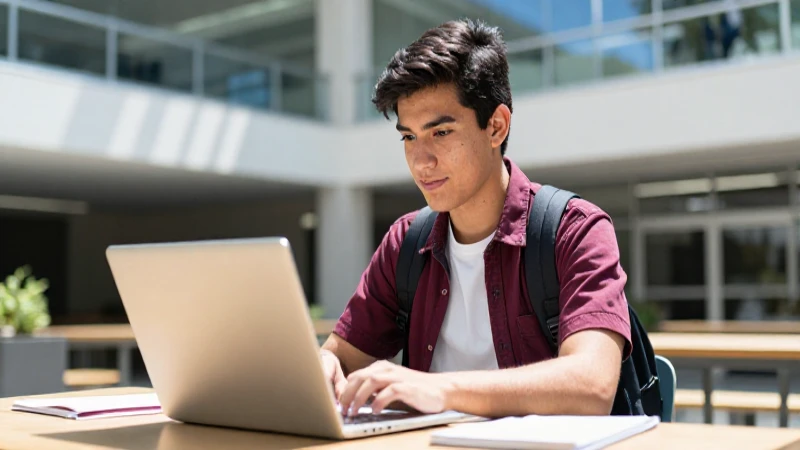 Cómo puedo realizar el registro en el IPN para nivel superior 70 Joven estudiante mexicano confía en su laptop