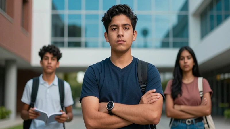 Cómo puedo realizar el registro en el IPN para nivel superior 71 Estudiante mexicana fotorrealista en campus vibrante