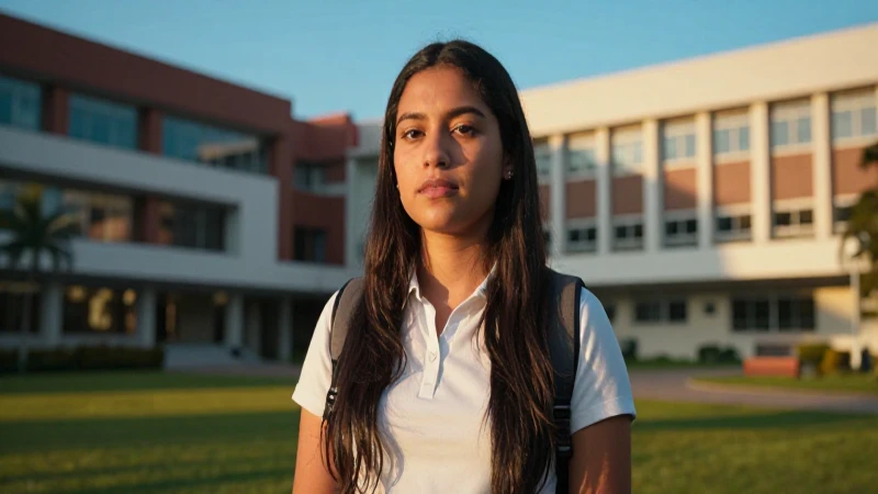Estudiante mexicano determinado en campus