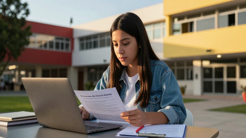 Estudiante mexicano estudia proceso de registro en Jóvenes Construyendo el Futuro
