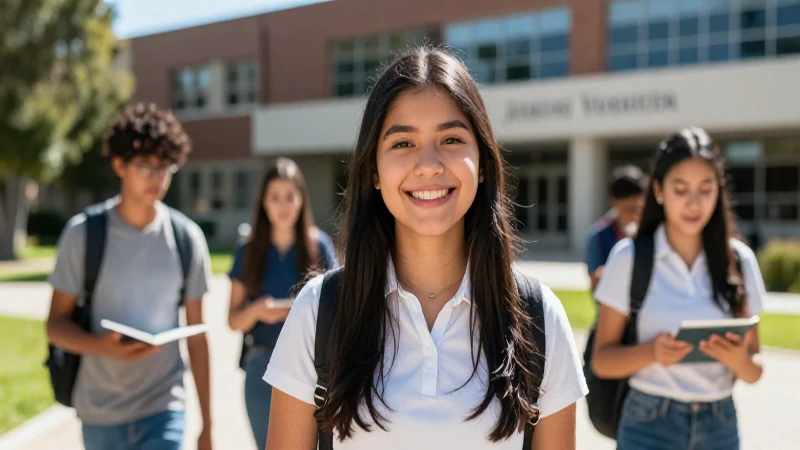 Estudiante mexicano moderno con expresión de esperanza