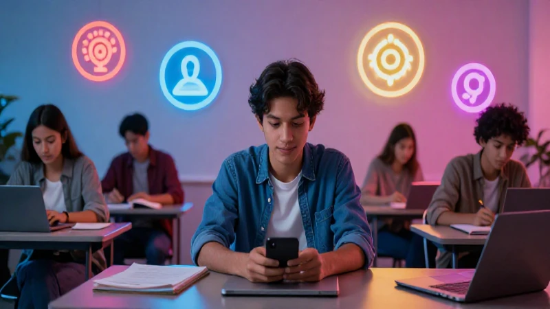 Estudiante mexicano en entorno de aprendizaje moderno