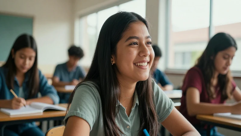 Estudiante mexicana estudiando con esperanza