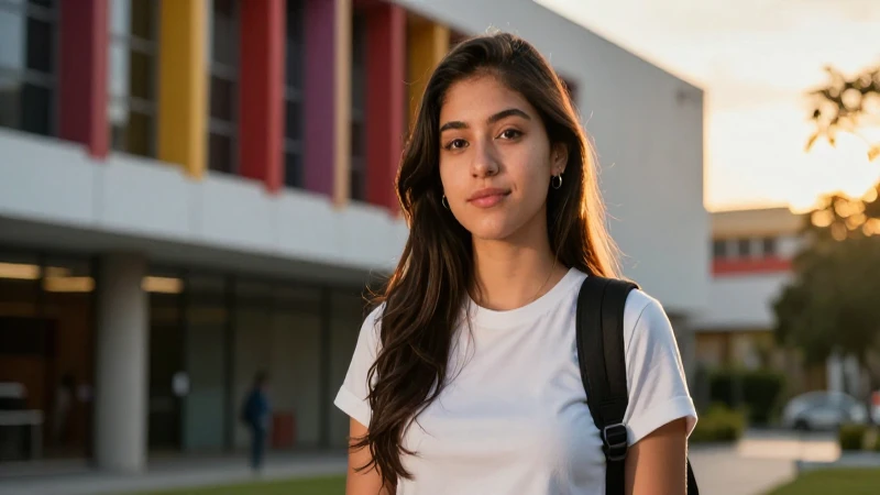 Estudiante mexicano atractivo en ambiente académico moderno