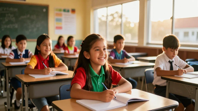 Estudiantes mexicanos felices bajo luz dorada
