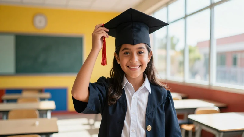 Estudiante mexicano alegre con gorro de graduación