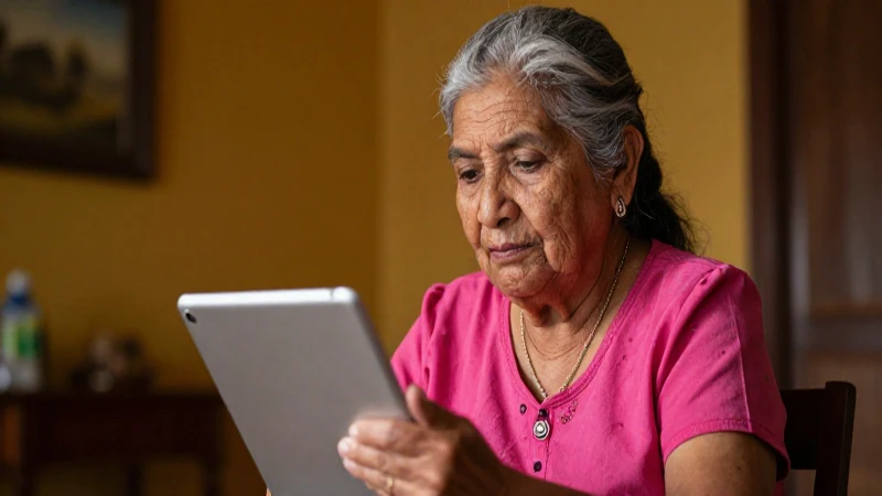 Dónde puedo inscribirme en línea para personas de 65 y más 2 Mujer mexicana mayor aprende en tablet