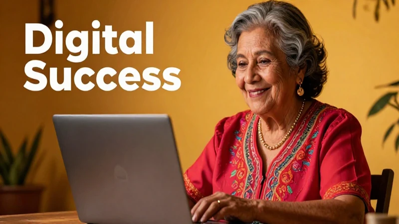 Dónde puedo inscribirme en línea para personas de 65 y más 3 Mujer mexicana logra éxito digital en laptop