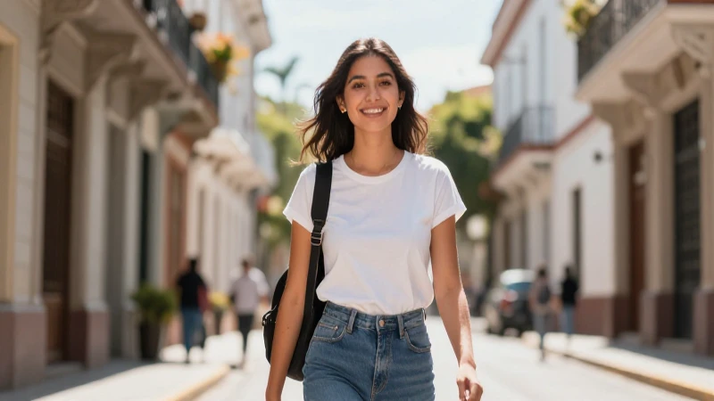 Estudiante mexicana vibrante y determinada hacia un futuro brillante