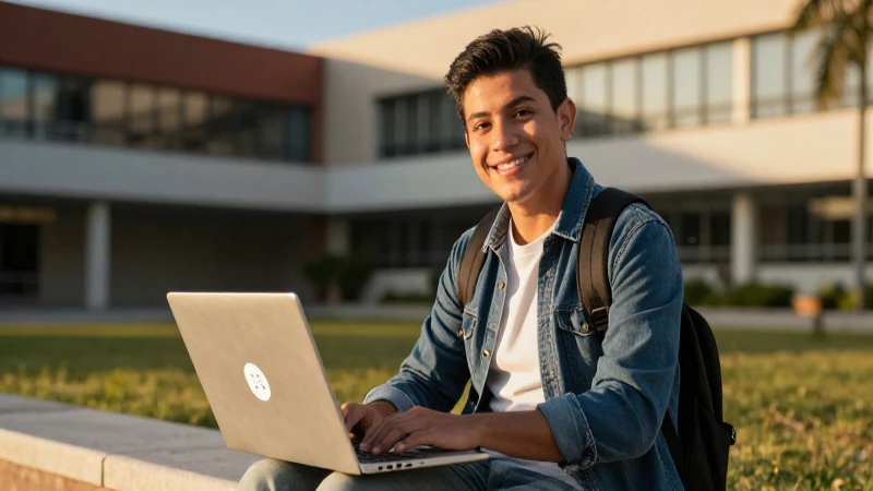 Joven mexicano aprende bajo luz dorada