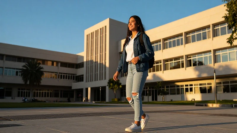 Estudiante mexicano con luz dorada
