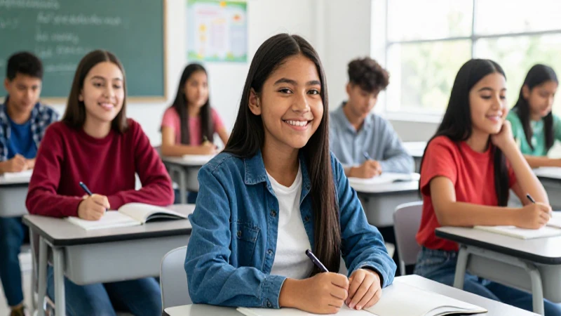 Alumnos mexicanos diversos celebrando éxito