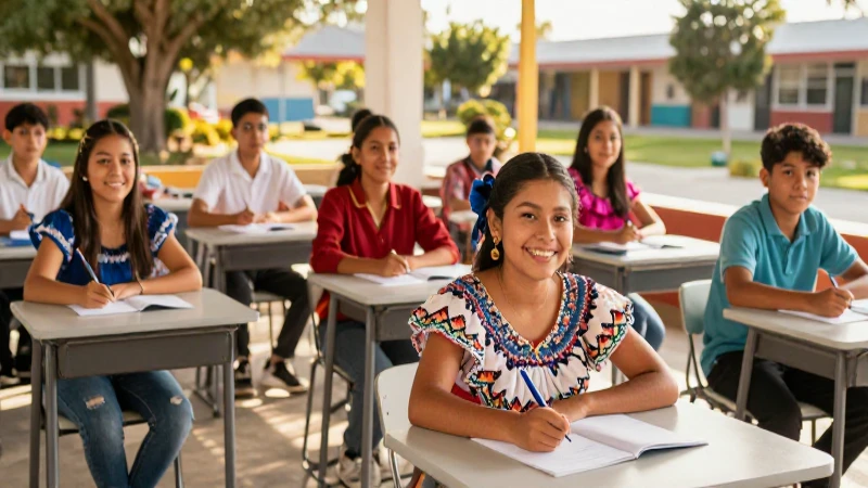 Clase moderna mexicana con estudiantes diversos