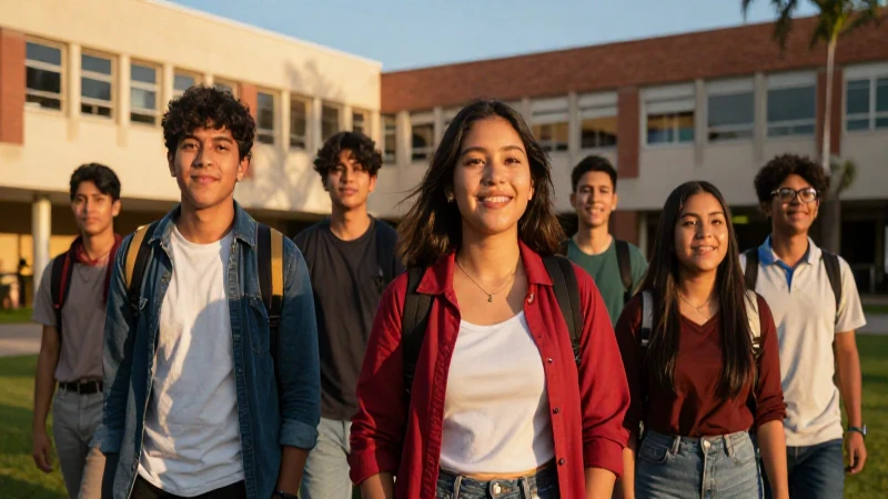 Estudiantes mexicanos vibrantes en campus universitario