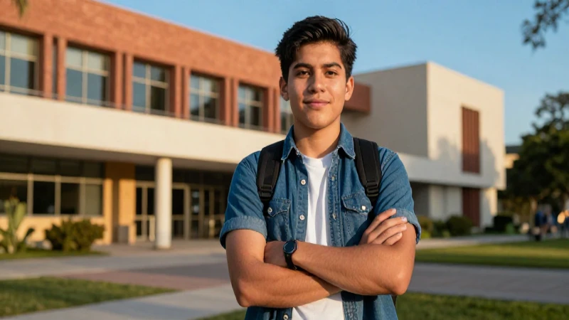 Estudiante mexicano exitoso con estilo moderno