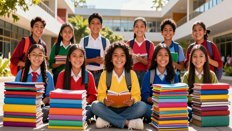 Estudiantes alegres con útiles escolares y uniformes en Sinaloa