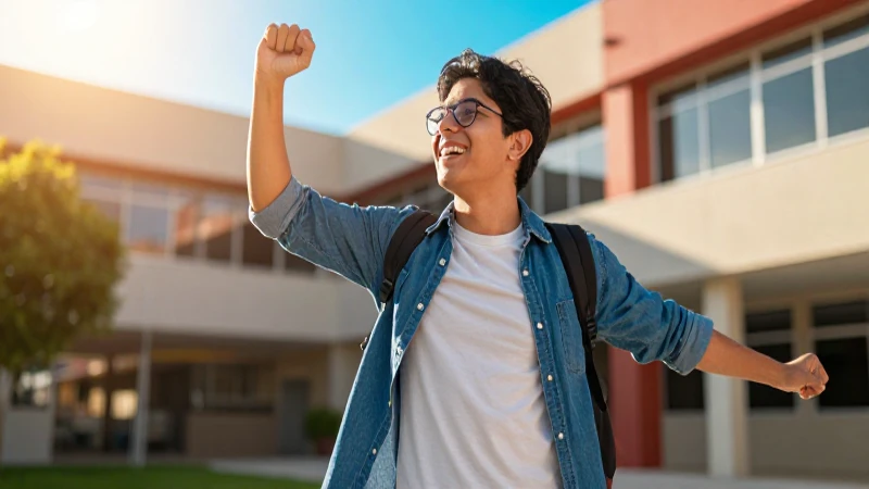 Estudiante mexicano brillante, éxito y oportunidades