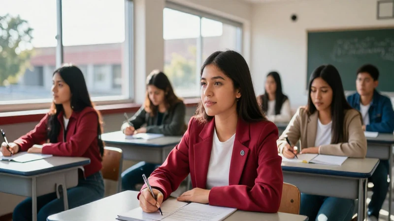 Éxito estudiantil mexicano vibrante en aula moderna