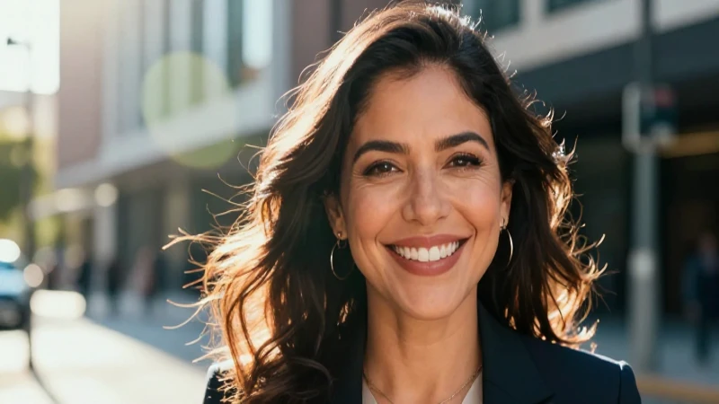Mujer mexicana sonríe en luz cinematográfica