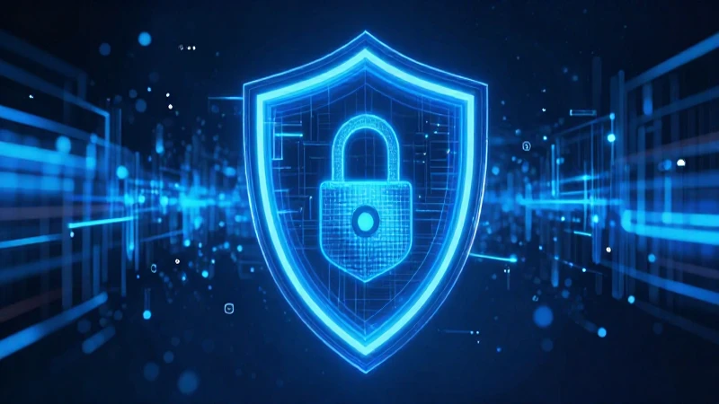 Escudo digital fintech futurista vibrante y detallado