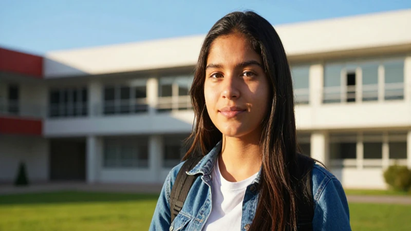 Estudiante mexicano en campus moderno, luz dorada
