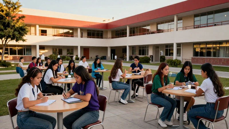 Estudiante mexicano aprende en entorno vibrante
