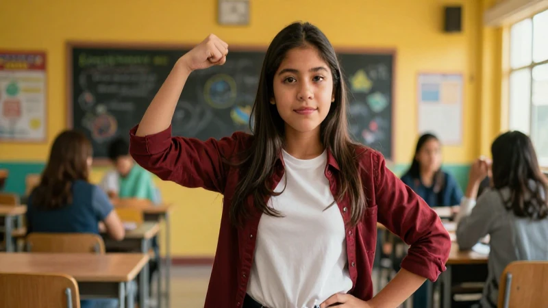 Estudiante mexicano en entorno educativo moderno