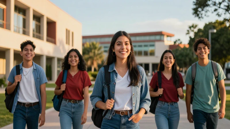 Estudiantes mexicanos exitosos en campus moderno