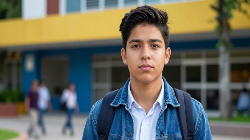 Estudiante mexicano en universidad, beca brillante